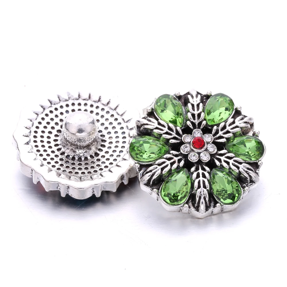 20pcs Vintage Flower 18mm Snap Buttons DIY Ginger Charm Fit Snap Button Bracelet Bangle Jewelry Making