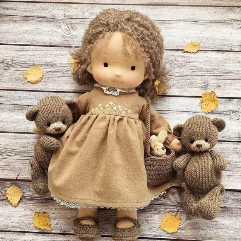 새로운 Kawaii 플러시 장난감 Waldorf 수제 부드러운 인형 봉제 인형 면화 포장 인형 플러시 Fabricchanging 상자 어린이 최고의 선물