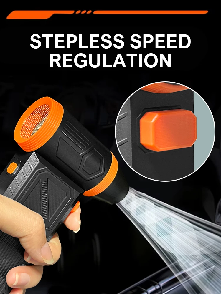 150000RPM Powerful Air Blower Wind Speed 52m/s Wireless Turbo Fan Jet Brushless Turbo Jet Blower Blowing Force 430g Air Blow Gun