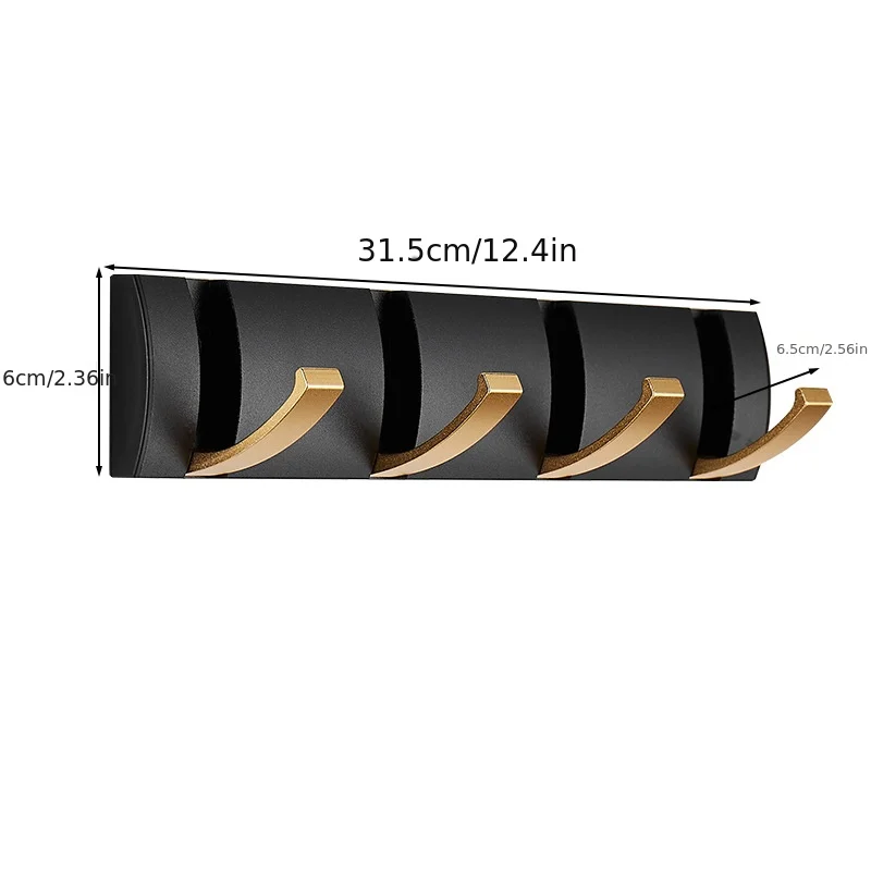 1pc Black Golden Silver Stainless Steel Bathroom Hook, Household Hook, No Punching, 3/4/5 Hooks, Bathroom Organizers & Storage