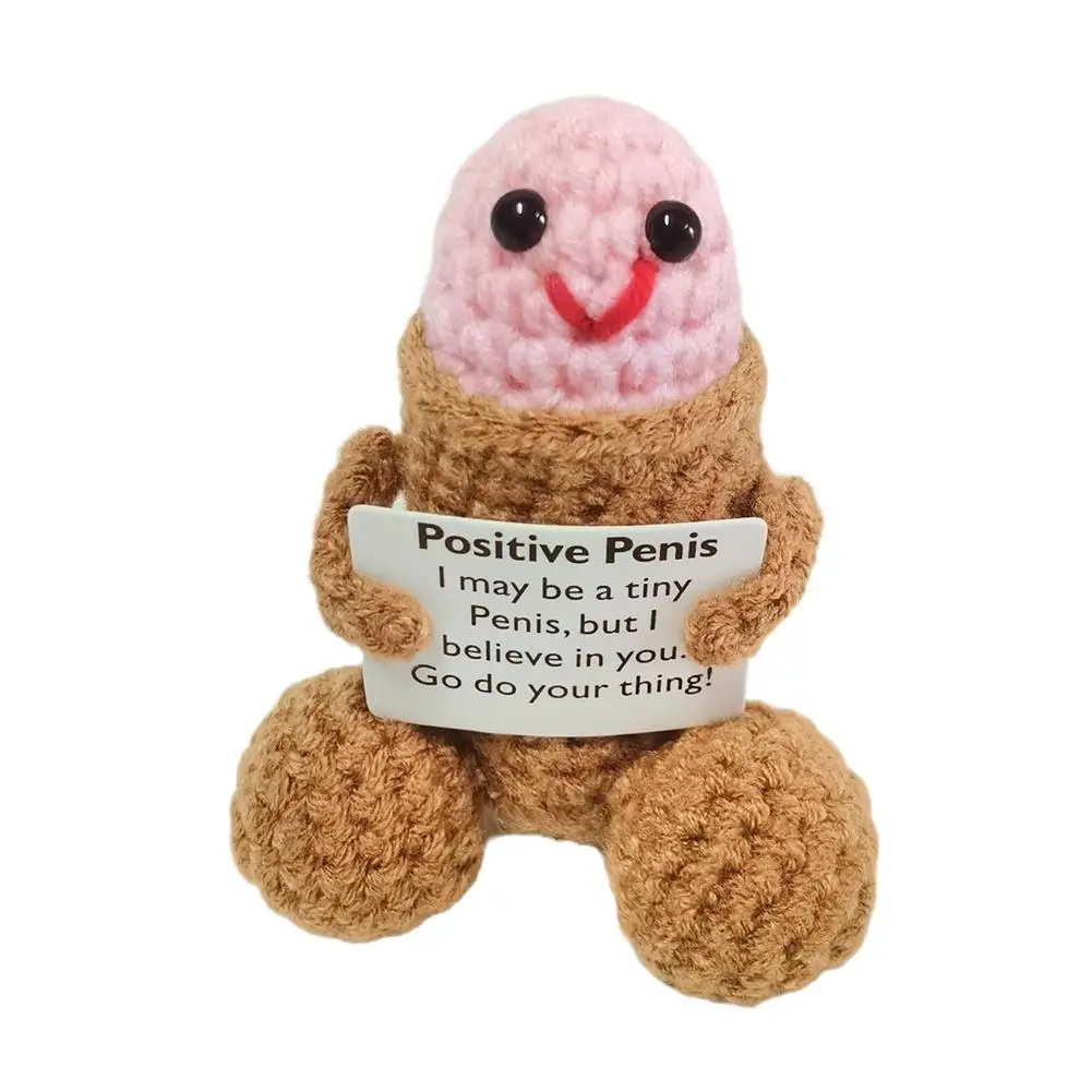 Funny Big Butt Positive Potatoes Dolls with Card for Home Decoration Crochet Potato Doll Room Decor Christmas Birthday Party Gift plush toy miniature figurines plush knitting doll