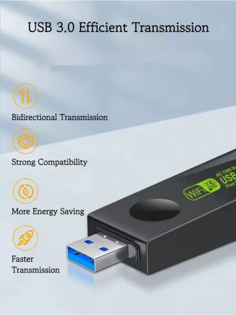 1300Mbps 듀얼 밴드 와이파이 USB 어댑터 - 빠른 속도와 안정적인 연결
