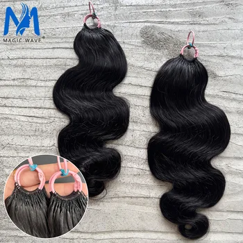 Body Wave Knotless Pre-Separated Crochet Hair Extensions for Braiding Knots Pre Separated Wave Crochet Human Hair Wholesale 1