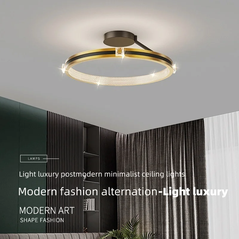 Moderne Ronde Led Plafondlamp Minimalistisch Nordic Luxe Kristallen Woonkamer Slaapkamer Eetkamer Huisdecoratie Hanglamp