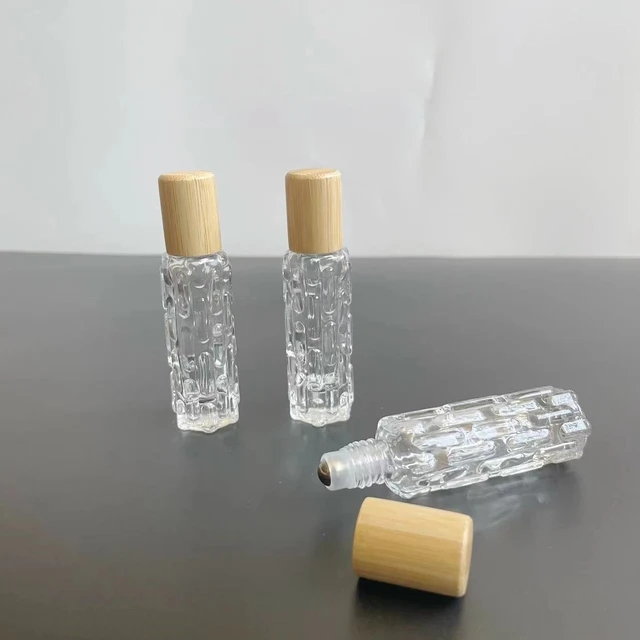 Rolle auf Flasche Glas Bambus Deckel 10ml Mini Parfüm Flasche Tragbare  Roll-Auf Ätherisches Öl Behälter Kosmetische Probe verpackung - AliExpress