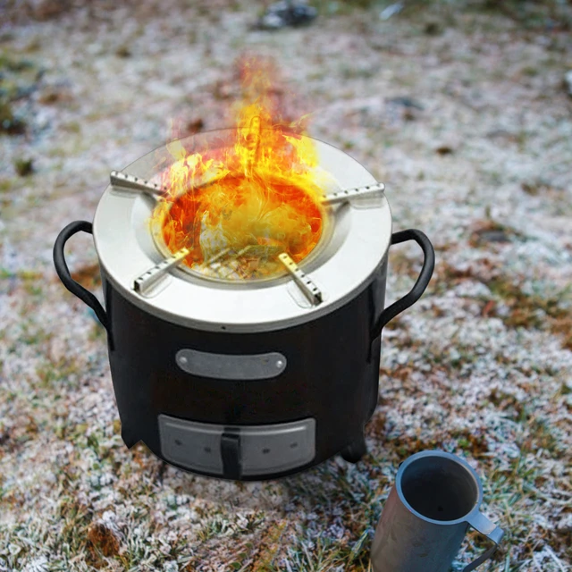 Portable Wood Stove Camping Firewood Stove Stainless Steel Wood Burning  Stoves For Hiking Backpacking Burn Efficiently - AliExpress