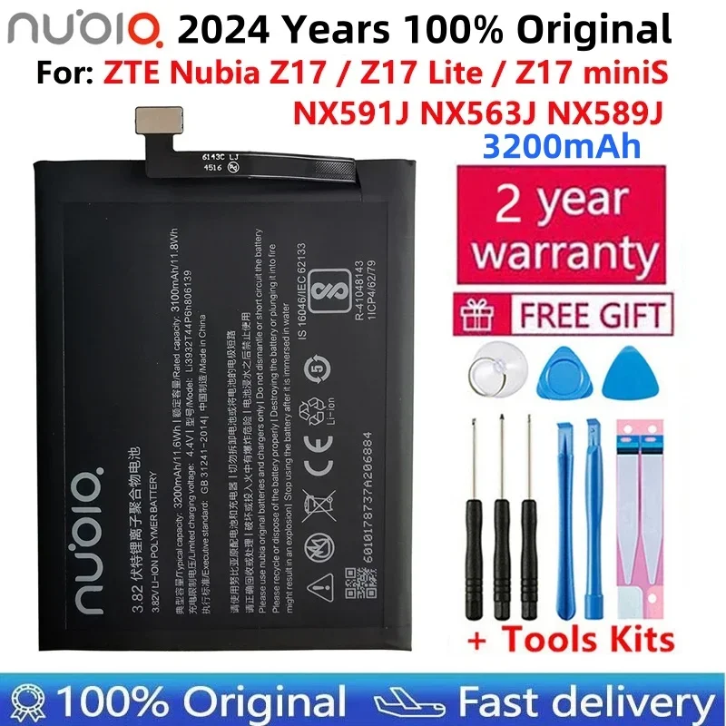 

2024 Original New 3200mAh Li3932T44P6h806139 Battery For ZTE Nubia Z17 / Z17 Lite miniS Z17miniS NX591J NX563J NX589J Batteries