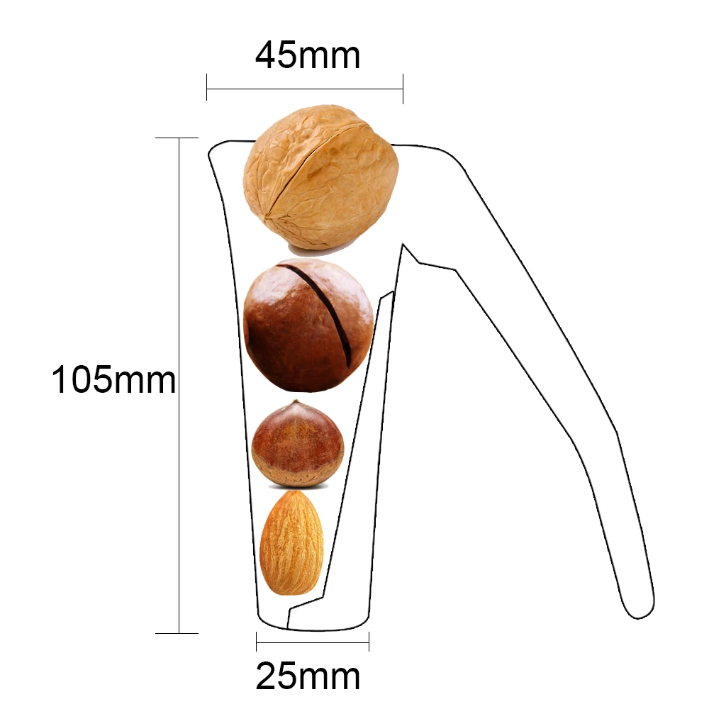 Metal Nut Cracker Quick Chestnut Gadgets Clip Zinc Alloy Sheller Opener Cutter Clamp Plier Funnel Shape Hazelnut Walnut