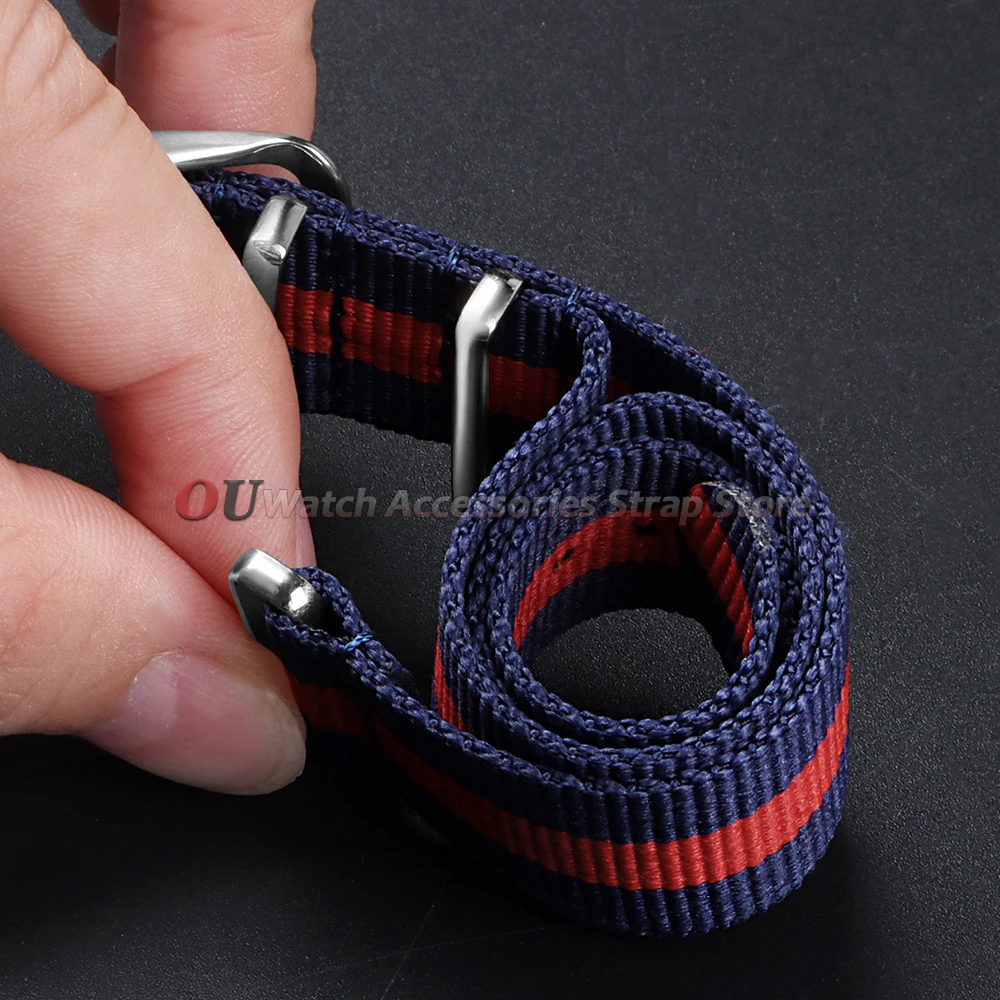 Versatile Canvas Nylon Watch Strap – Universal One-Piece Loop Bracelet