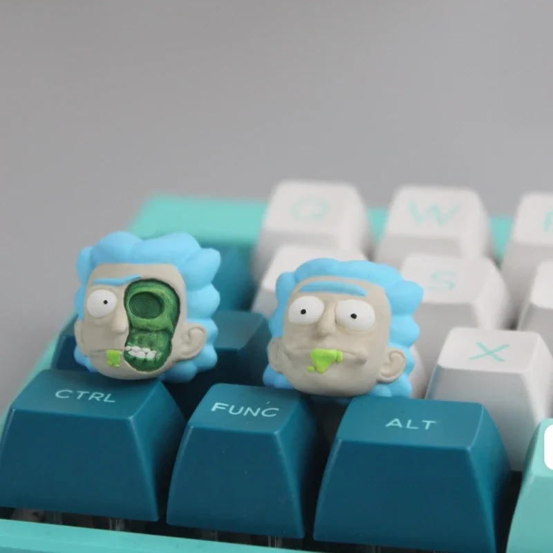 

Keycaps Rick and Morti 3D Resin Cute Artisan Anime Keyboard Caps Key Cap for Mechanical Keyboard Cherry MX Switch Gift for Gamer