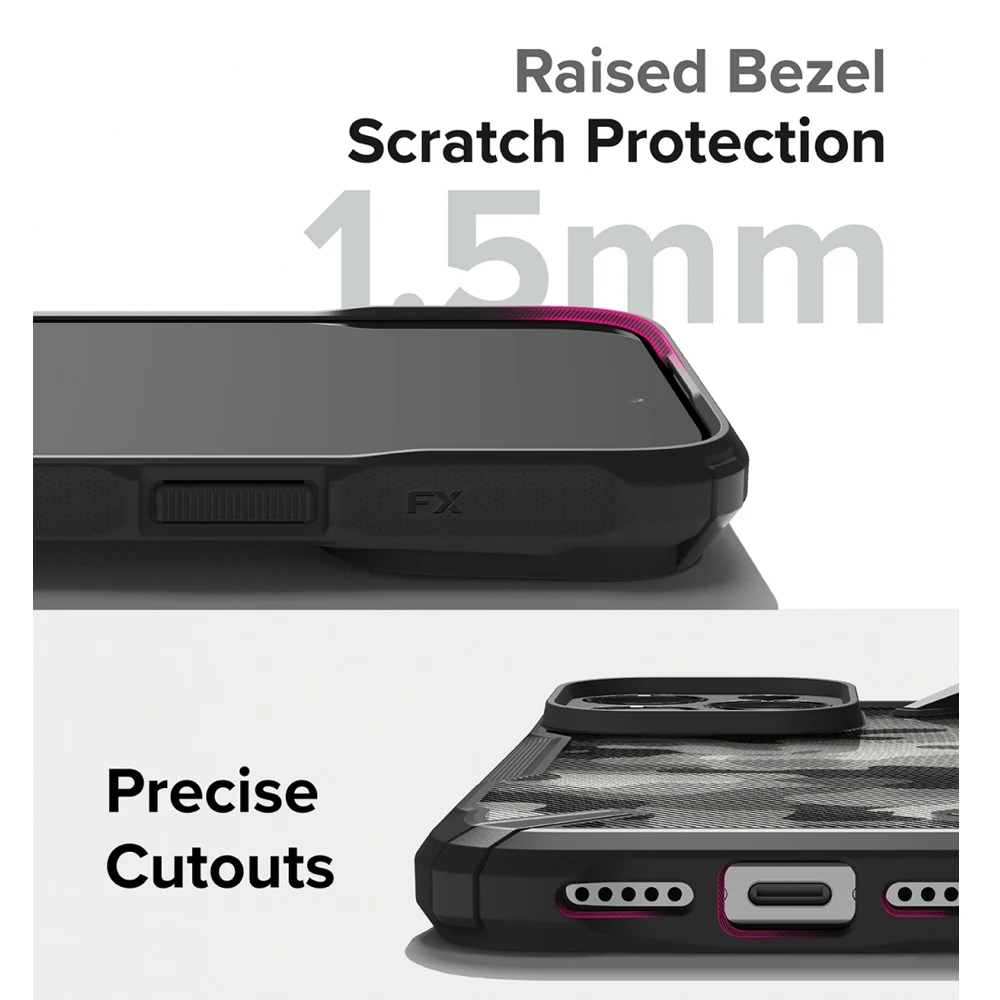 Ringke Fusion-X Compatible with iPhone 15 Pro Case 6.1 Inches, Hard Back Shockproof Advanced Protective Soft TPU Frame Cover