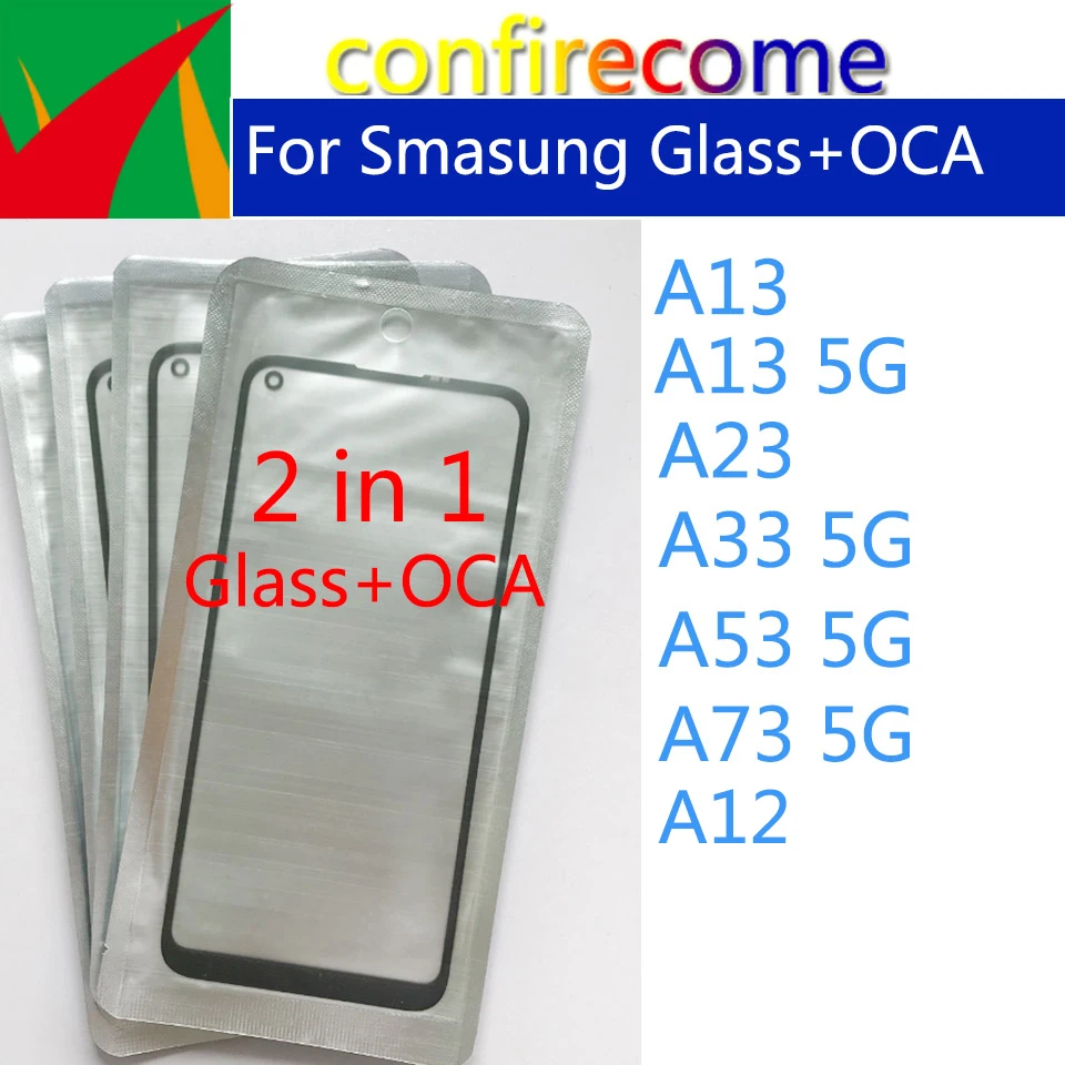 10PcsLot Touch Screen Front Glass LCD Outer Lens With OCA Glue for Samsung Galaxy A12 A13 A23 A33 A53 A73 5G