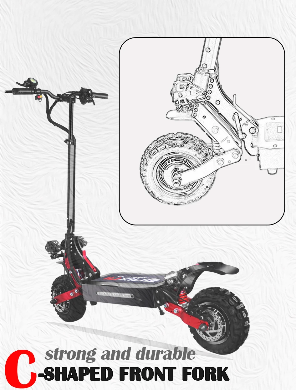 Electric Scooter 85KM/H Max Speed Adult Electric Scooter 5600W Dual Motor Foldable 11 Inch Off Road Tire Trotinette &Eacute;lectrique