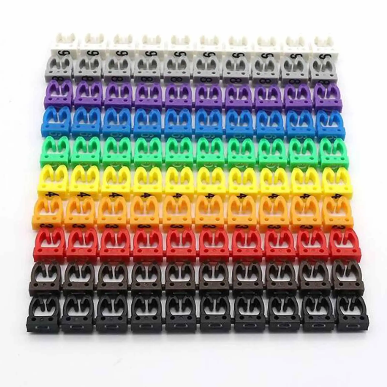 Clamp on Wire Markers Sleeves Colorful Network Replacement Wire Number Label Clamp on Wire Markers Sleeves Colorful Network Replacement Wire Number Label