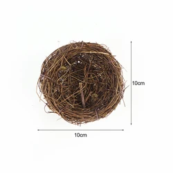 Nature Rattan Bird Nest Easter Decoration Prop for Home and Garden DIY Craft (10cm)