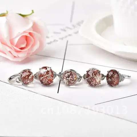 

Simple Natural Garden Crystal Ring Quartz Minerals Jewelry Phantom Quartz For Men and Women Gemstone Jewelry Souvenir 1PC