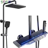 Piano Digital Bathroom Shower Set SDSN Sanitary Ware Hot Cold Bathroom Faucet Rain Shower Head Grey Piano Bathroom Shower System 1