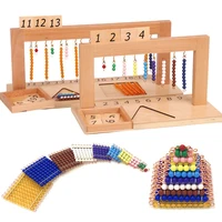 Montessori Mathematics Material Pearls Learning Toys Beaded Symbols Trays Decimal Educational Counting Math Toys for Preschool 1
