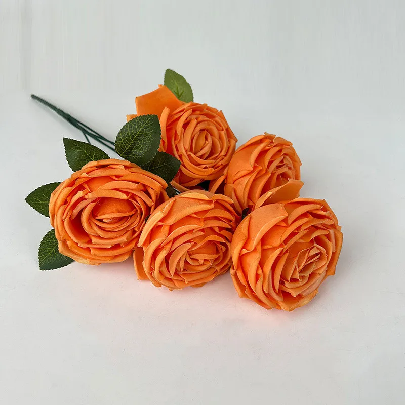 Elegant Artificial Rose Bouquet for Weddings and Home Decor - 5 Roses