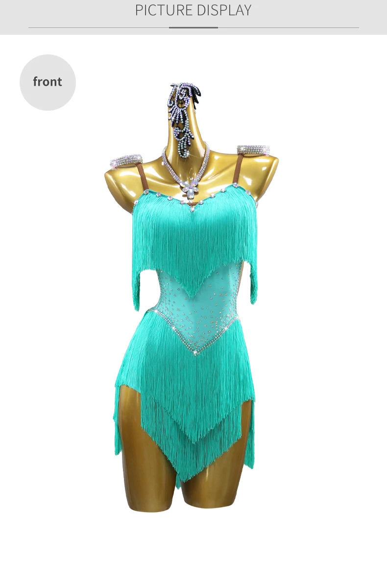 Abendkleid Lateinamerikanischer Tanz Bühnenkostüm Elegante Party 2026 Damen Kurze Kleidung Wettbewerb Übungstanz Mädchen Lyrische Outfits – Detail 7