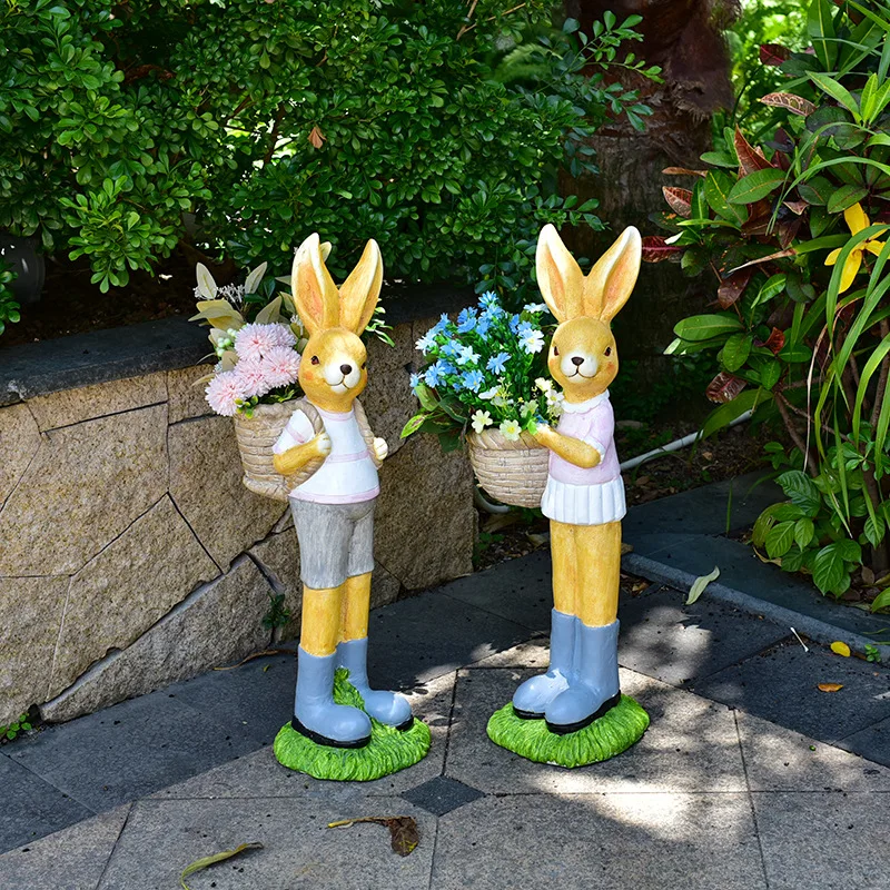 

Cartoon rabbit decoration ornaments creative animal ornaments garden flower pot decor outdoor villa kindergarten landscape decor