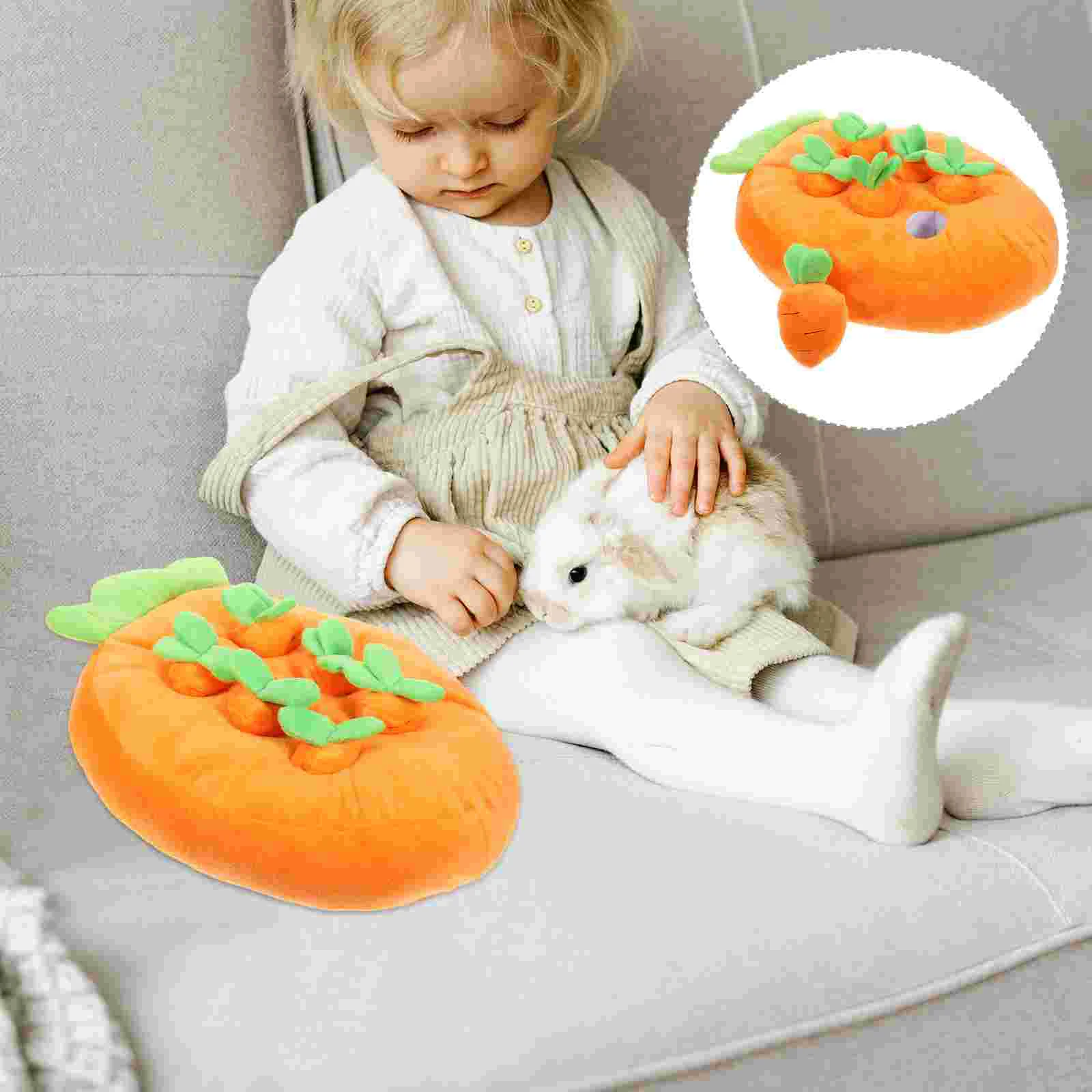 

Carrot Shaped Rabbit Foraging Toy Snuffle Mat Toy for Bunny Interactive Foraging Toy for Guinea Pig Hamster animal novelty