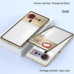 Aluminium Alloy Frame Bumper with Acrylic Back Case - Sleek and Durable Protector Shell for ZTE nubia Z80 Ultra (Gold)