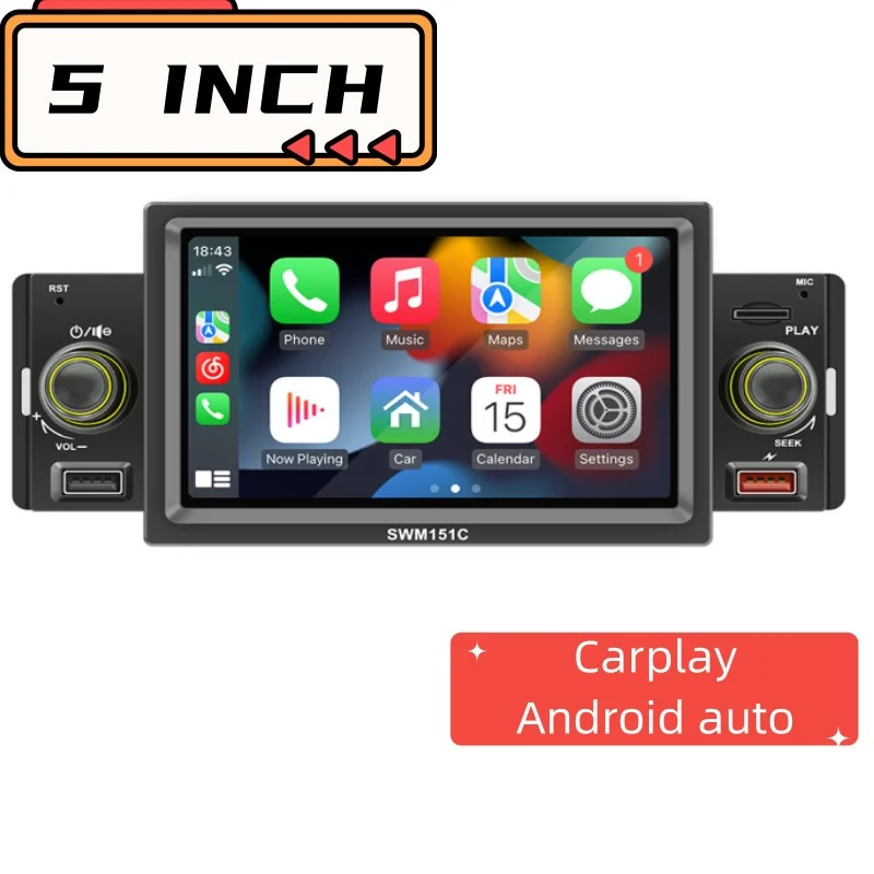 

5 inch Car Radio 1 din Central MultiMedia MP5 Player Carplay Android Auto Car Stereo MirrorLink 2 USB Car Autoaudio
