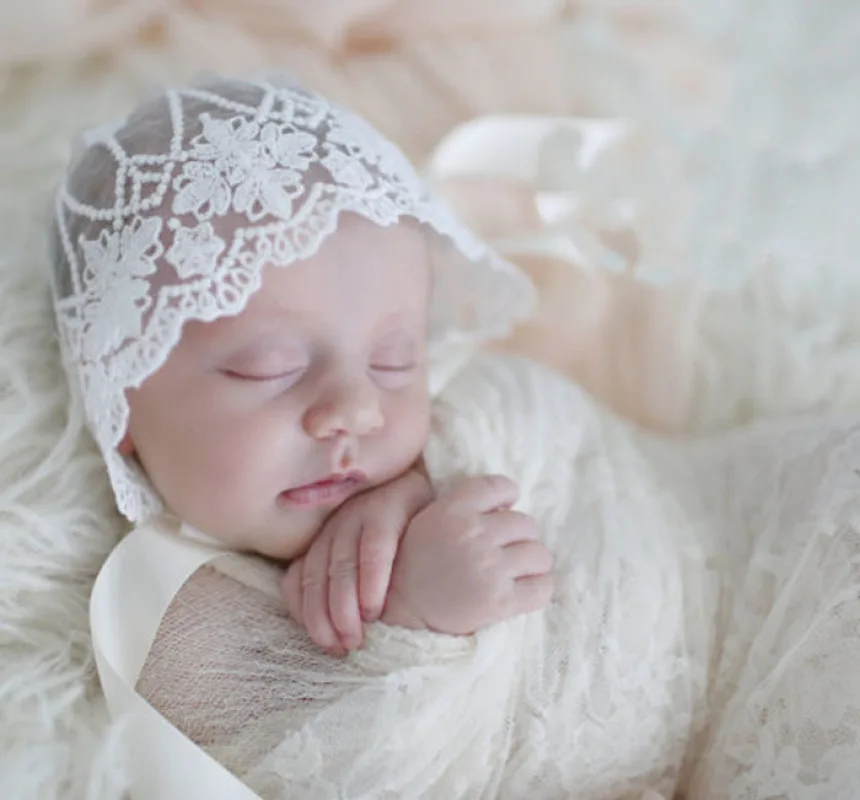 

Breathable Baby Hat Lace Cap for Newborn Infant Turban Cute Embroidery Flower Headwrap Girl Cotton Hair Accessories