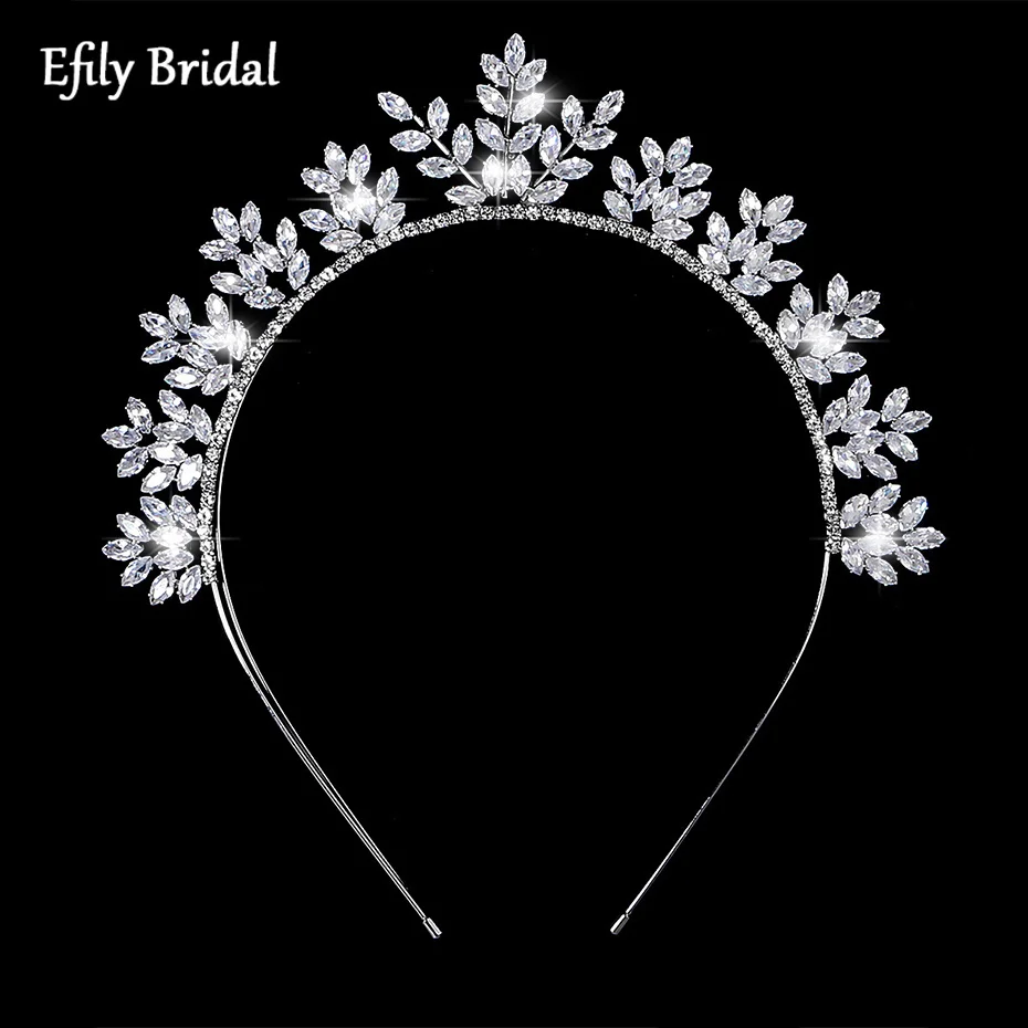 

Efily Fashion Cubic Zirconia Headband Wedding Hair Accessories for Women Princess Party Prom Bridal Headpiece Bridesmaid Gift