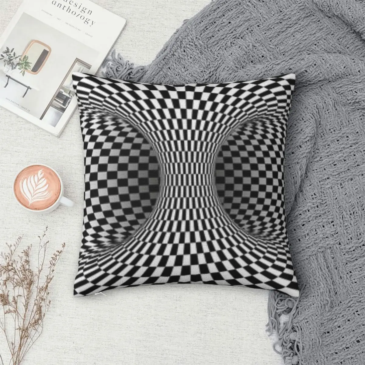

Optical Black And White Illusion Pillowcase Polyester Pillows Cover Cushion Comfort Throw Pillow Sofa Decorative Cushions Used