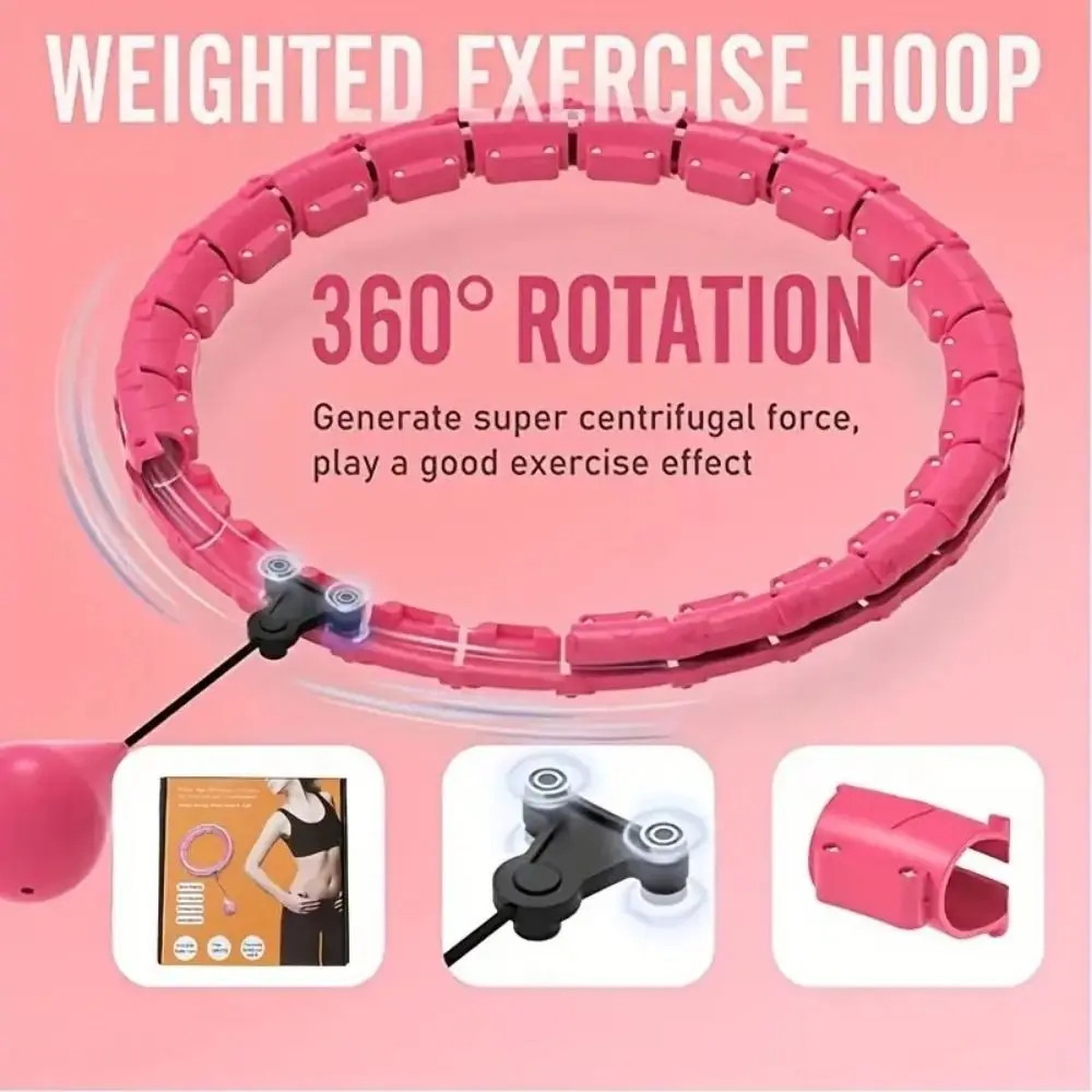

24/28/36 Detachable Knots Smart Weighted Fit Hoop Detachable 360 Degree Ball Auto Rotate Fitness Hoop Plus Size Size Adjustable