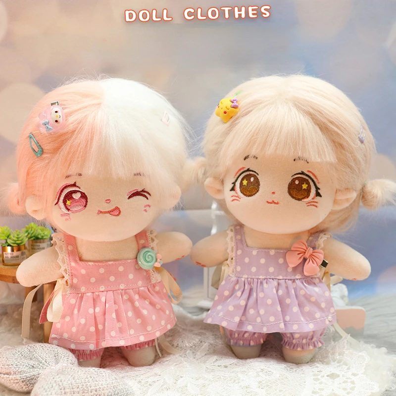 

20CM Doll Clothes Dress+Shorts Derss Up Cute Plush Doll Accessories Cool Stuff Cultivate Hands-on Ability Children's Gift Toys