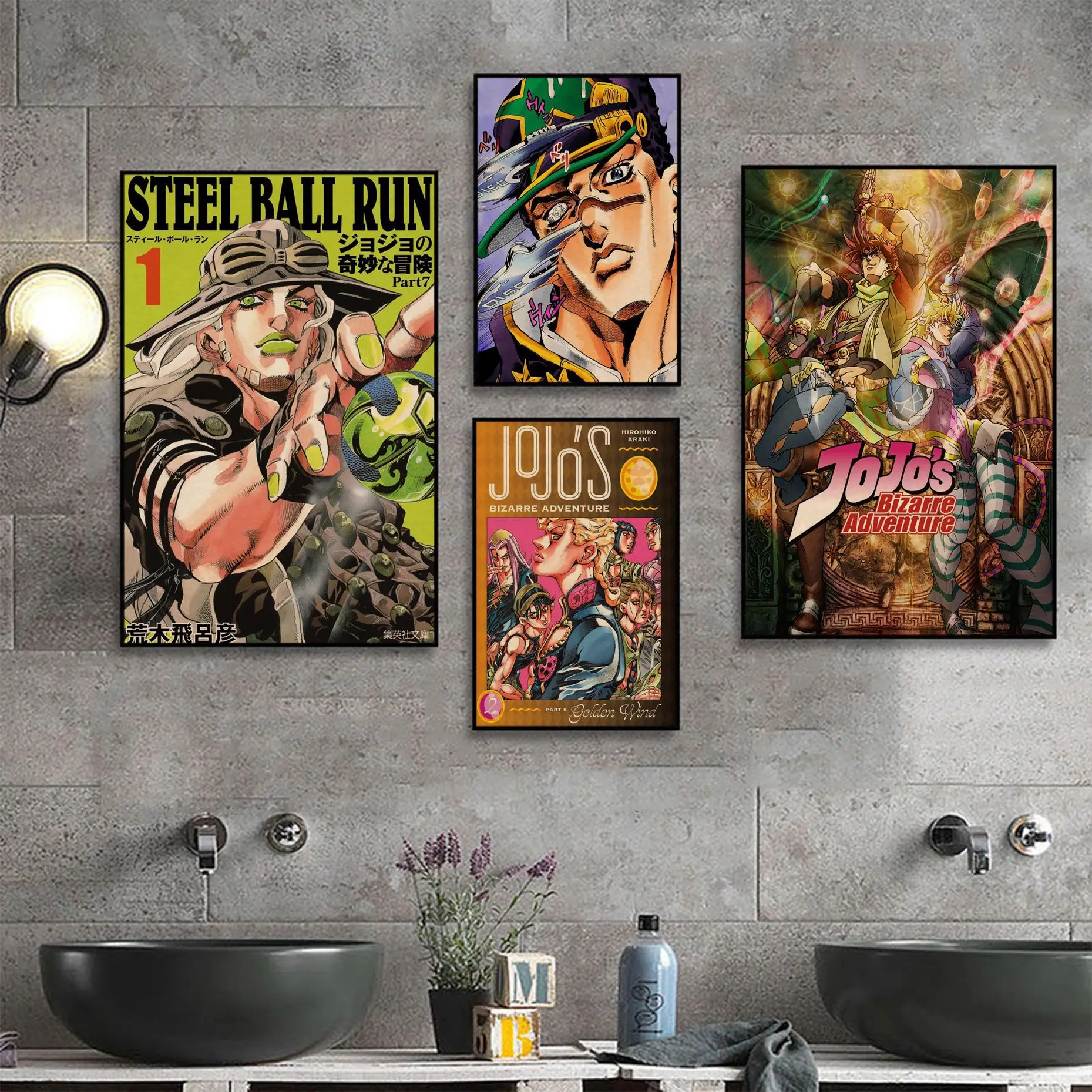Anime-JoJo-s-Bizarre-Adventure-Cartaz-Papel-Kraft-Retro-Impress-es