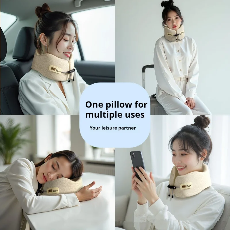 Portable Memory Foam Travel Pillow U-Shaped Ergonomic Neck Support For Airplane Car Office Nap Sleeping Headrest Soft Cushion 4
