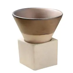 Triangular Cone - Shaped Porcelain Ceramic Mug - 100ml Capacity (Brown)