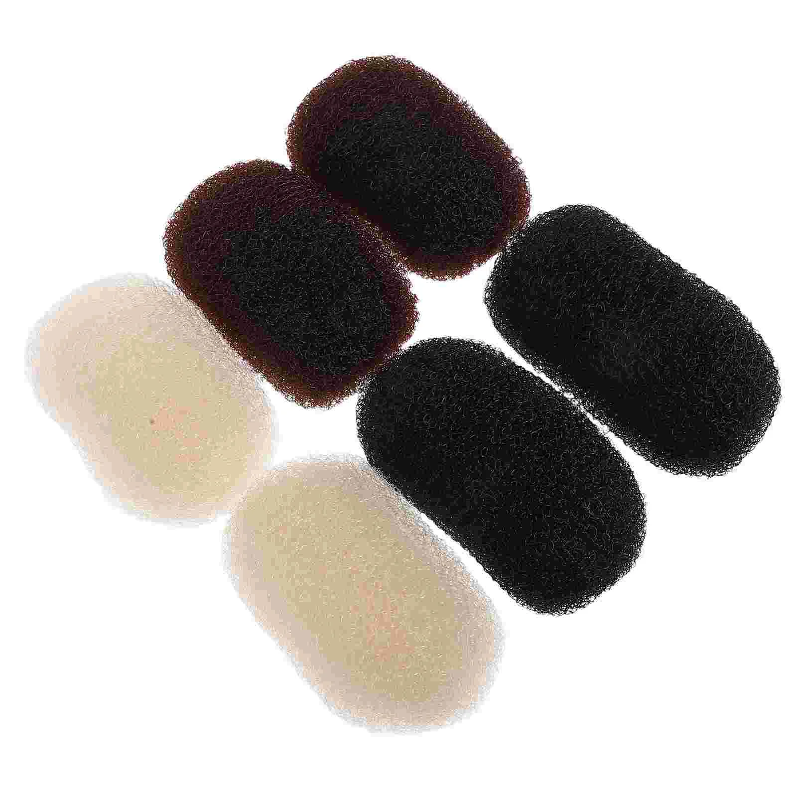 6 Pcs Booster Clips Volume Padding Bump Up Tools Styling Nylon Silk Pads Volumizing Accessories Black 2 Each Hair