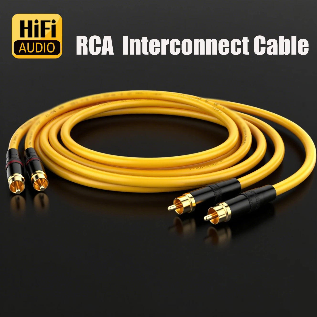 Paar RCA-Kabel Preffair X412-Verbindungskabel mit 24 Karat Gold RCA-Stecker