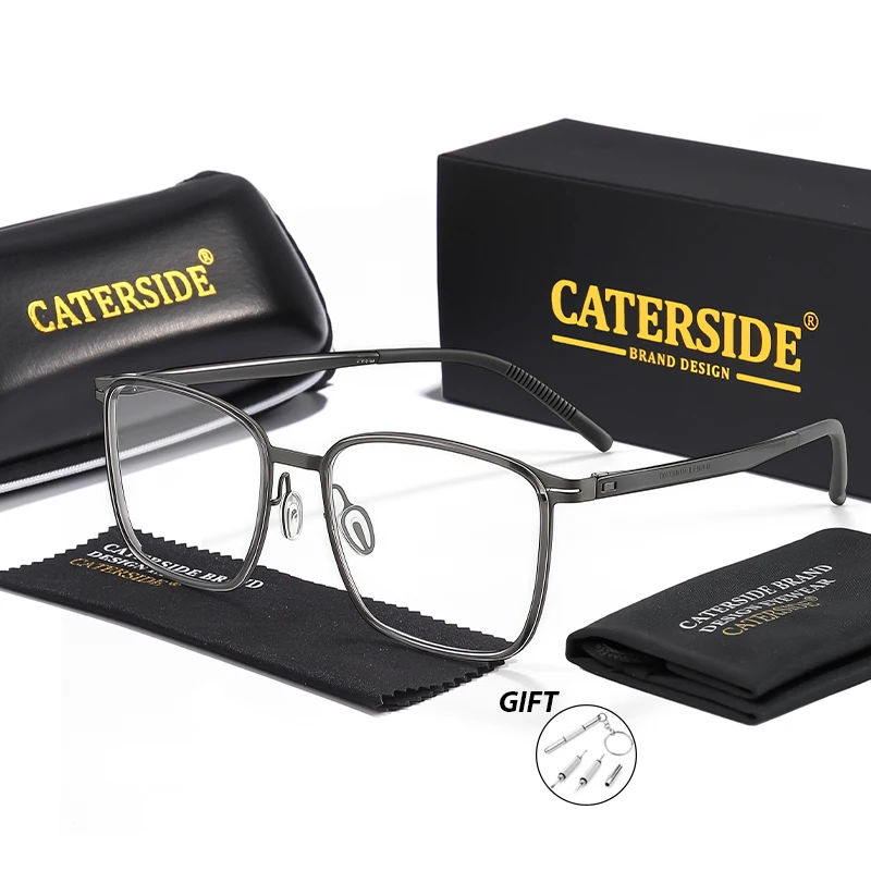 CATERSIDE Retro-Quadrat-Herrenrahmen, ultraleichte Anti-Blaulicht-Lesebrille für Damen, tägliche optische Gläser mit Rezept – Detail 9