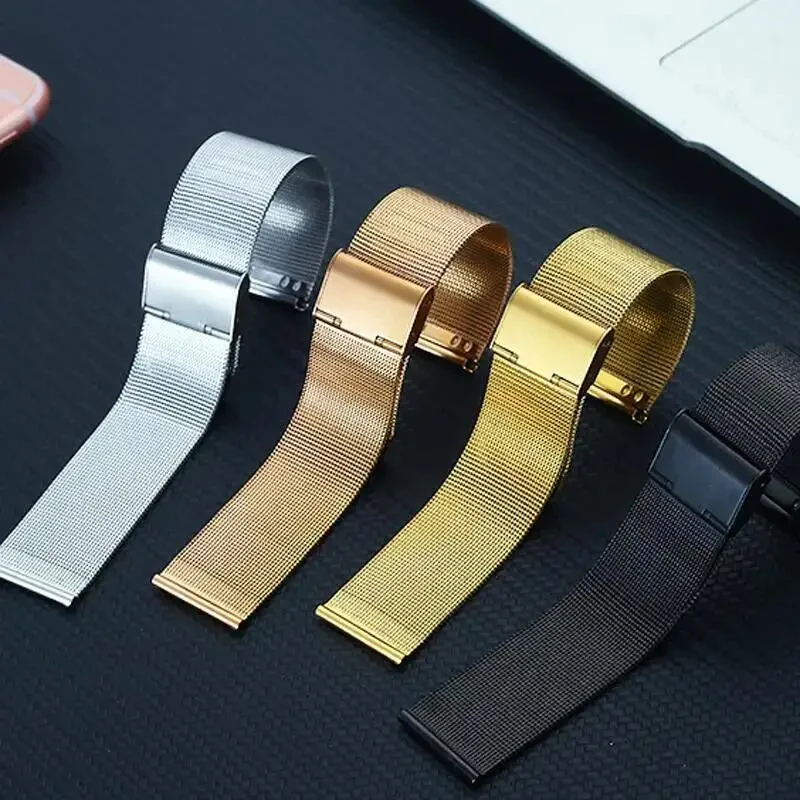 Elegant Milanese Metal Bracelet Strap - 2-Pack (18mm, 20mm, 22mm)