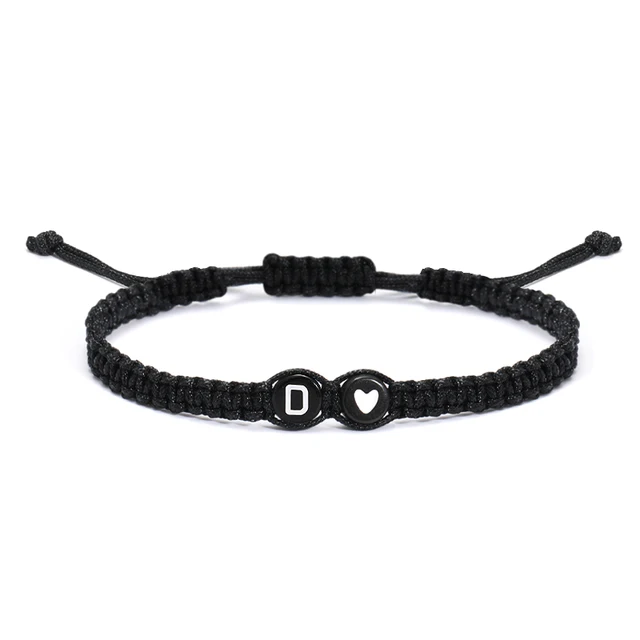 96272-13c520.jpg 26 lettres initiales coeur Bracelets à la main réglable A-Z nom tressé Bracelets pour femmes hommes amitié bijoux