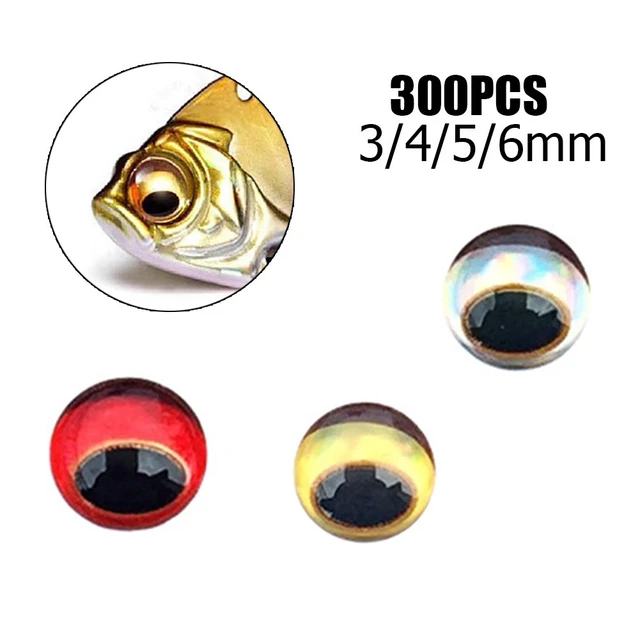 300pcs 3D Holographic Fishing Lure Eyes Snake Pupil Red 3/4/5/6mm Fish Eyes  For Fly Tying DIY Fishing Tackle Accessories - AliExpress
