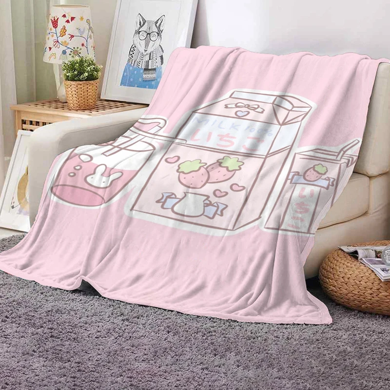 

Kawaii Blanket For Living Room Decorative Sofa Blankets Boho Home Decor Bedspread On The Bed Bedroom Decoration Throw Anime Milk