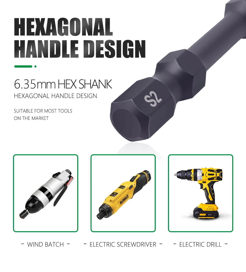 LAVIE 1pc 65/90/110mm Schraubendreher Bit Für Regenbogen Frühling Elektrische Rutschfeste Hand Werkzeuge Teile Power werkzeug Zubehör P51PH2 – Detail 16