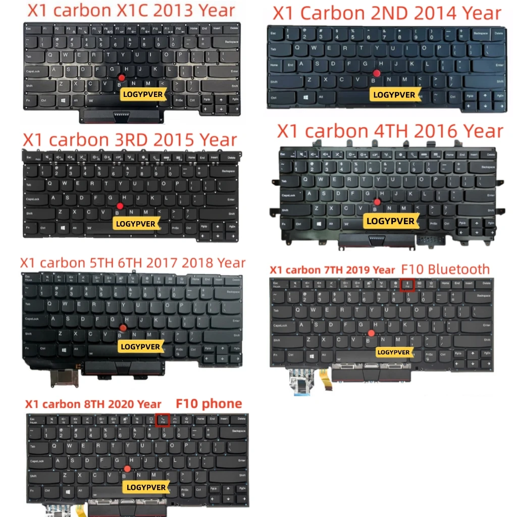 Teclado Portátil para Lenovo Thinkpad x1 Carbono X1c 3rd 2nd 3th 4th 5th 6th 7th 8th 2013 2014 2023 2023 2023 20232023 2023 Ano