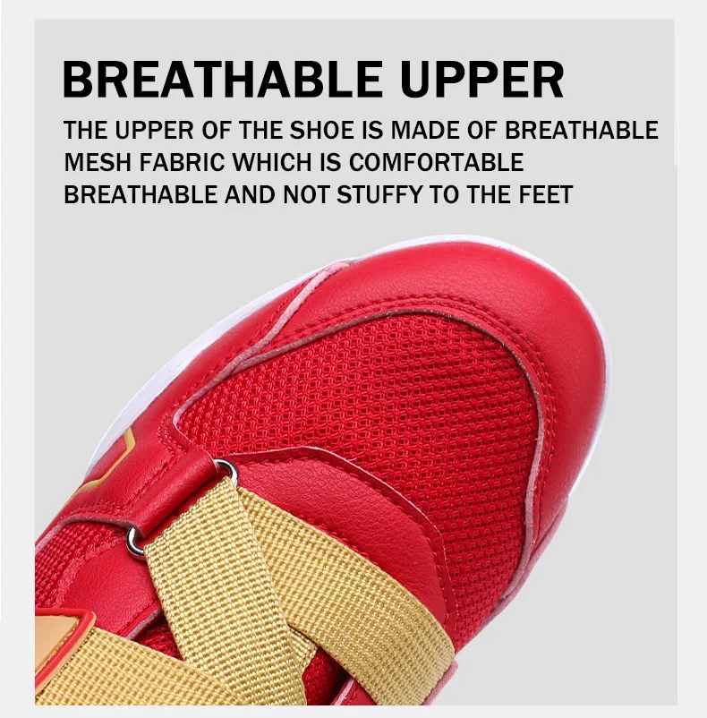 Wrestling Shoes for Youth Magic Strap Closure High Top Boxing Shoes Breathable Mesh Uppers Lightweight Support Gym Sneakers