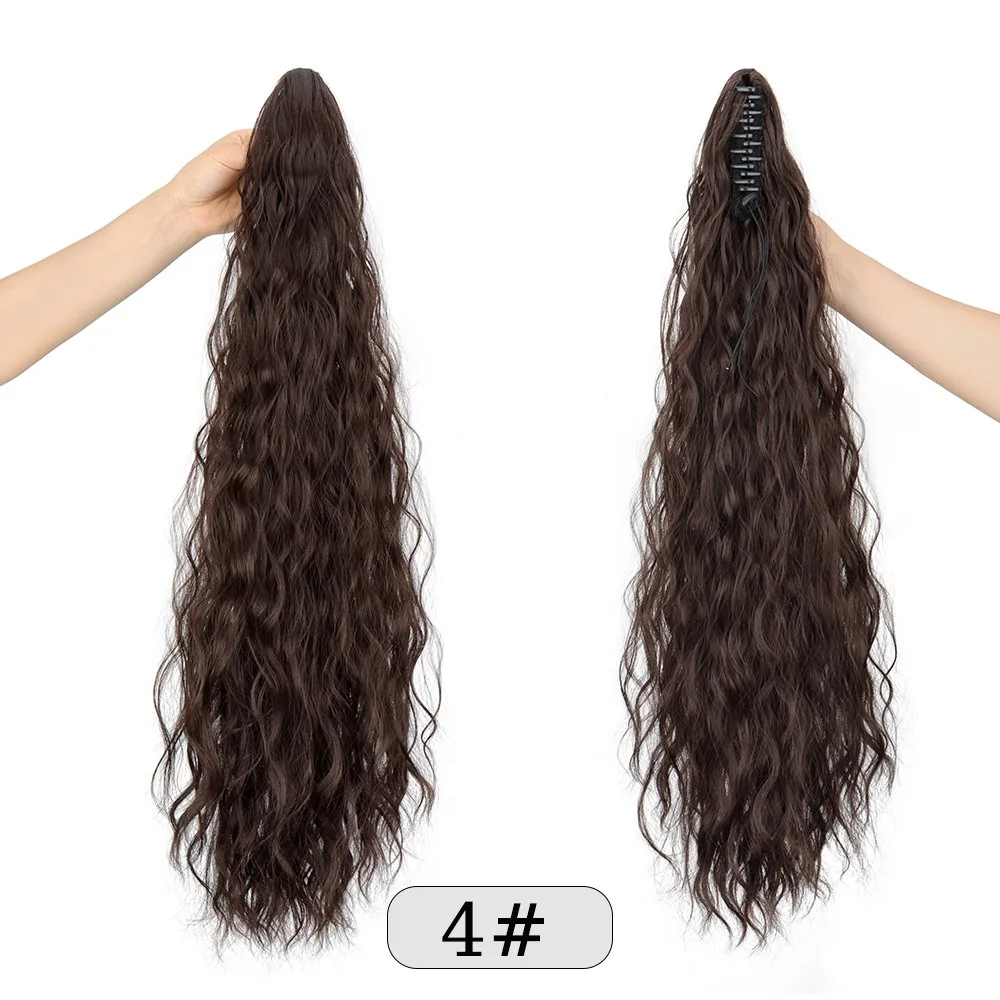 Synthetic 26inch Long Clip-on ponytail Extensions  Ponytail Hair Piece Wave Hair Extensions Hairpieces for Women