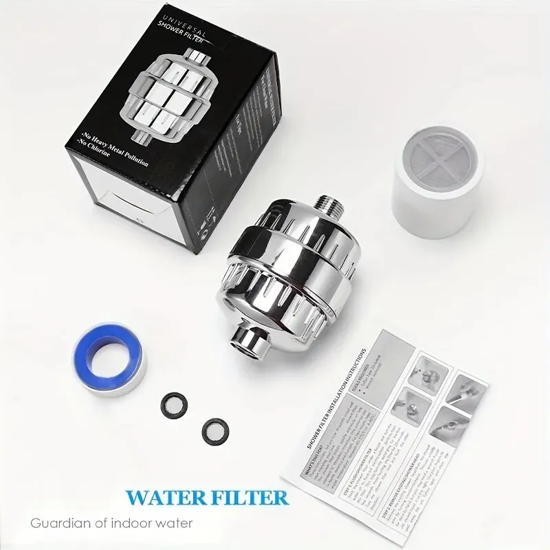 Shower Filter 20 Stage Showerhead Filter for Hard Water with 1 Cartridges for Removing Chlorine Fluor