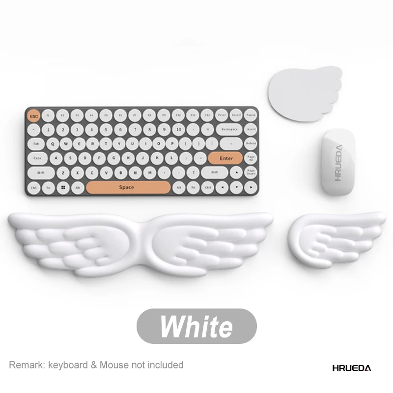 Mechanical Keyboard Mouse Wrist Rest Computer Keyboard Laptop Angel Wing Memory Foam Mouse Cushion Support Pad Wrist Support - 1