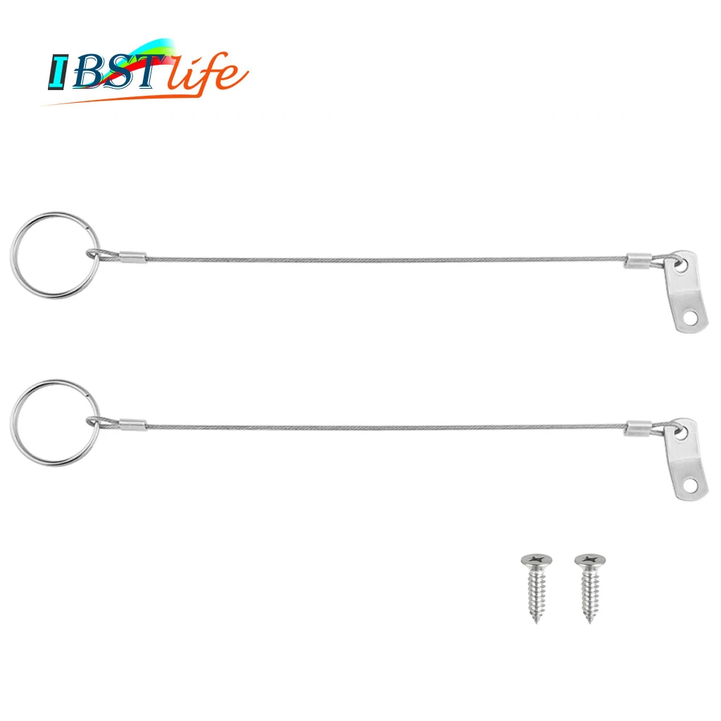 

2PCS Stainless Steel 316 Lanyard Cable Safety Tether Wire for Loss Prevention 1 Loop with Quick Release Ring & Rubber Coating